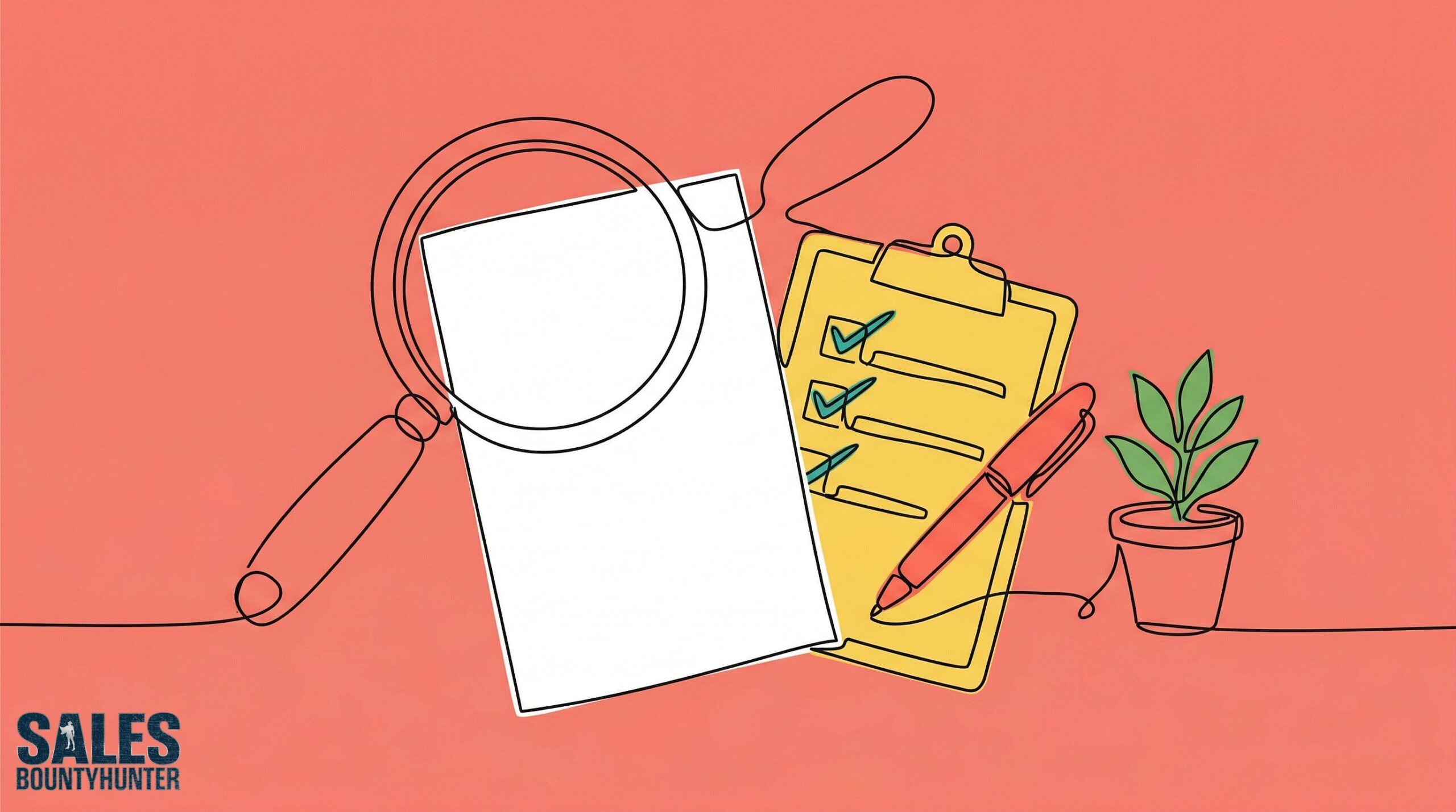 Illustration of a magnifying glass examining a resume next to a clipboard checklist with checkmarks